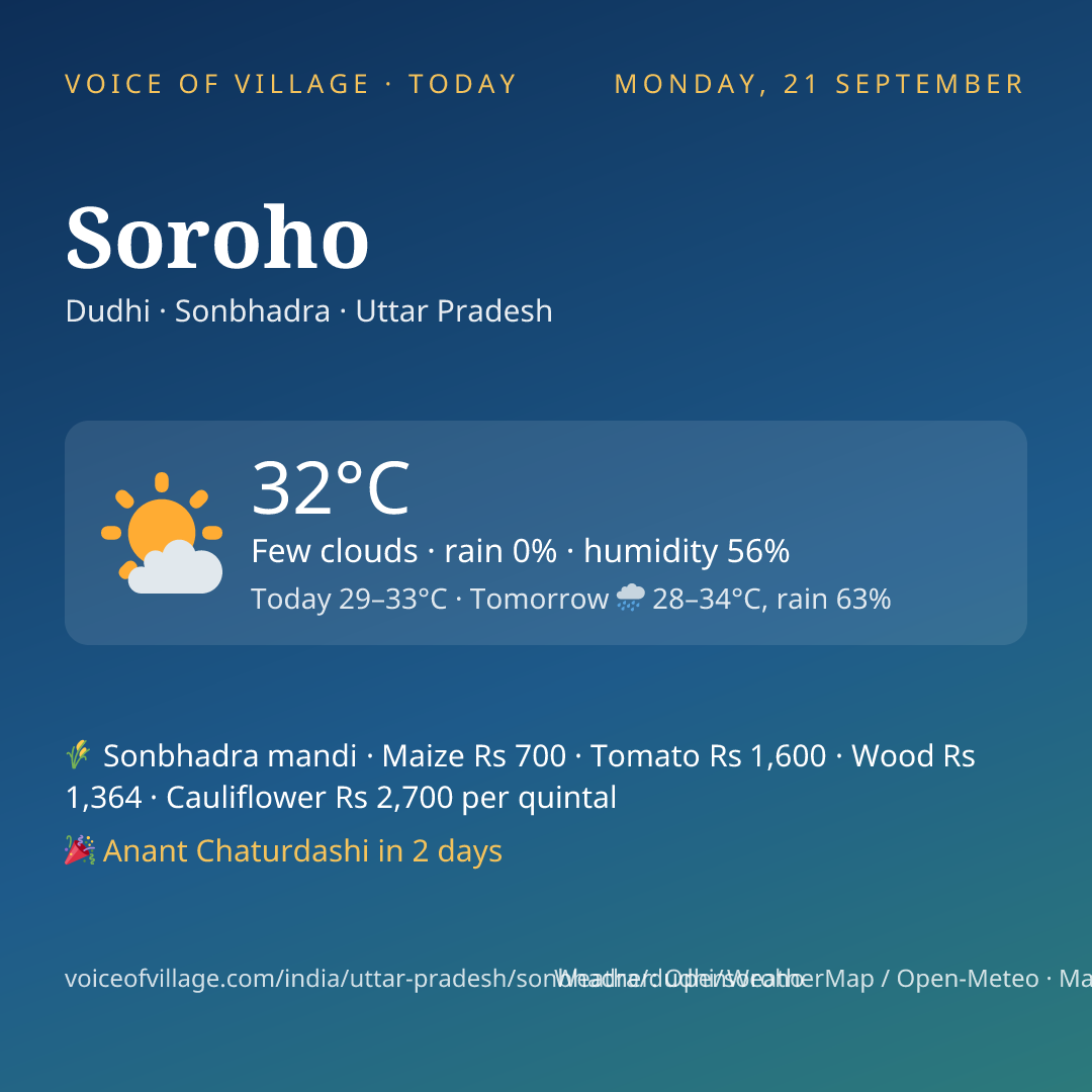Soroho today