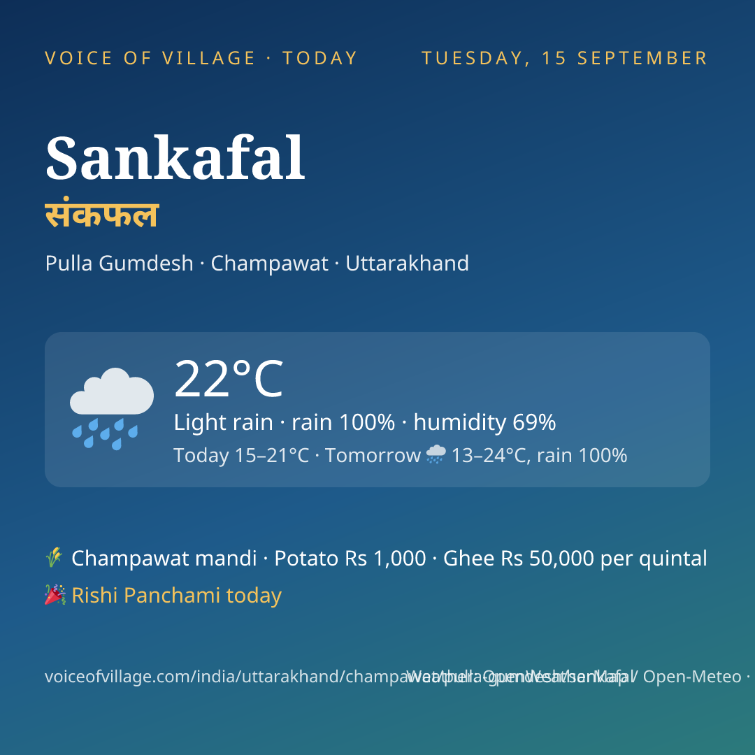 Sankafal today