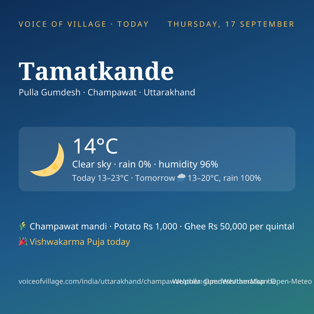 Tamatkande today