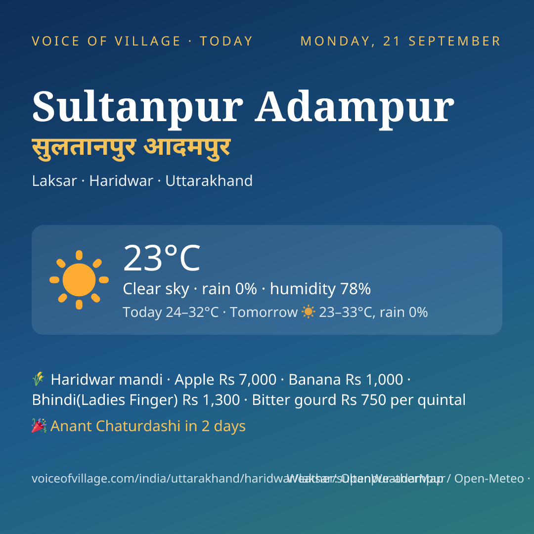 Sultanpur Adampur today
