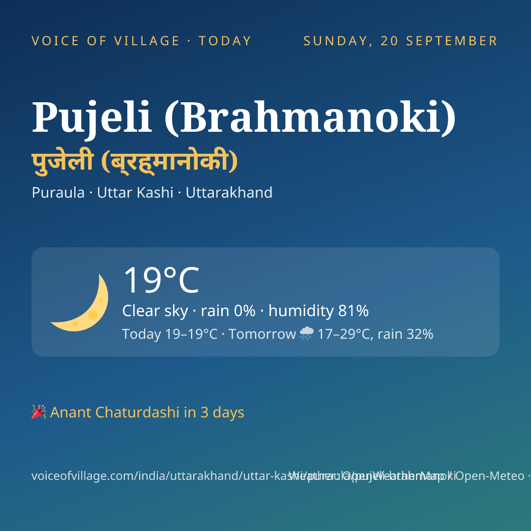 Pujeli (Brahmanoki) today