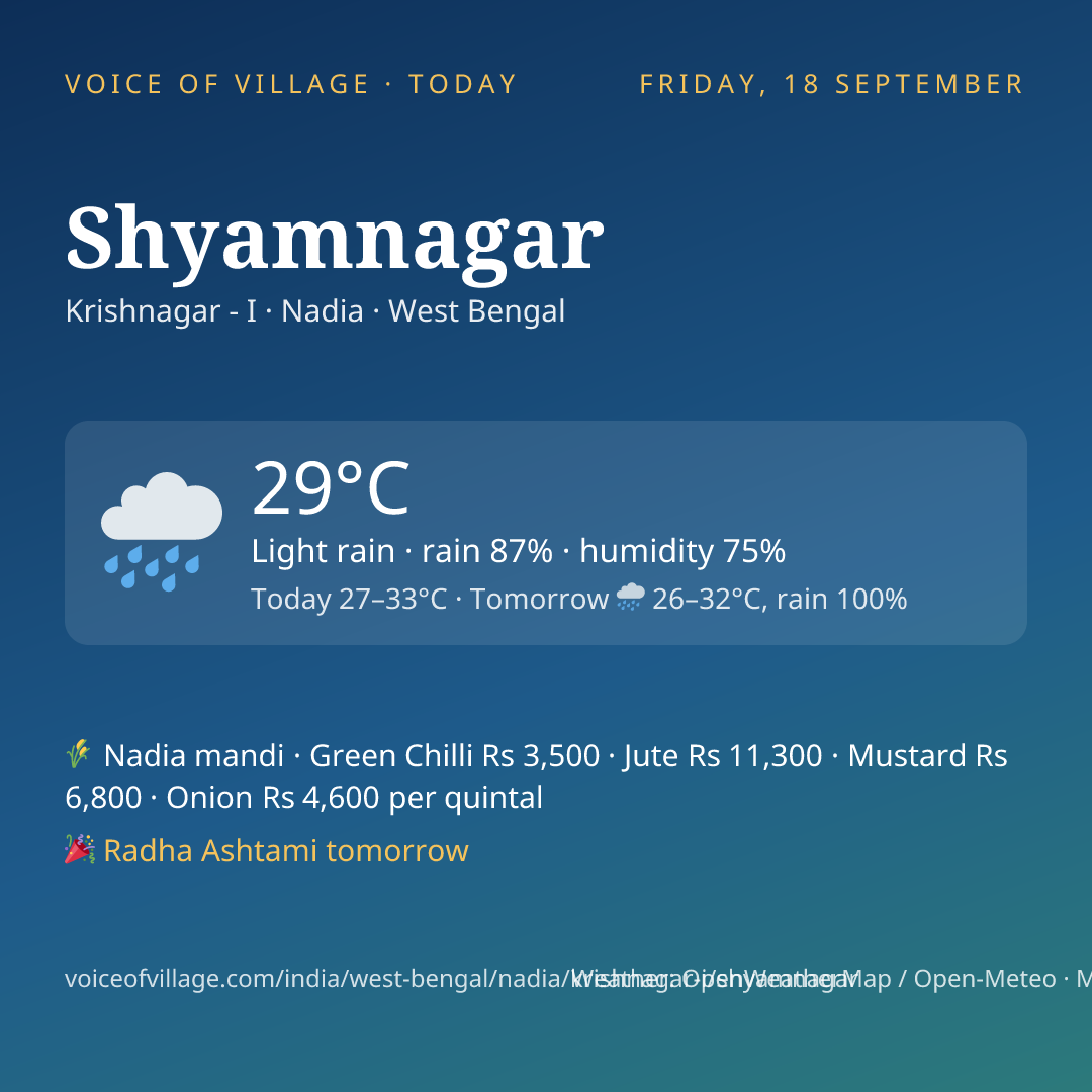 Shyamnagar today